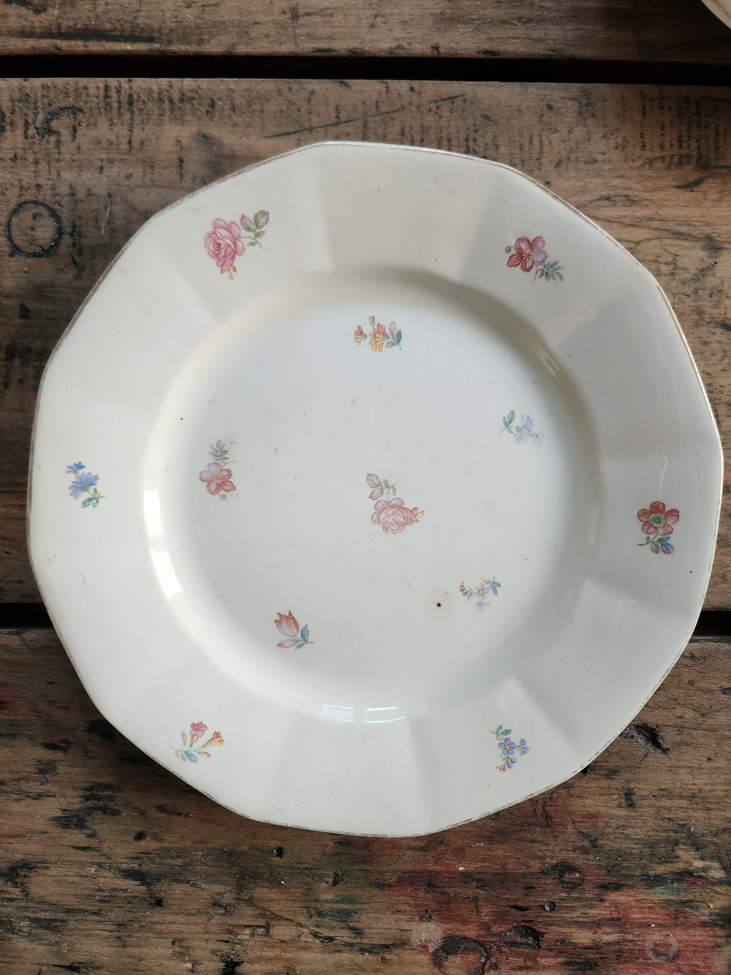 Assiette Sarreguemines fleurie lot de 5