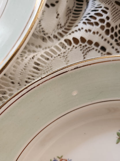 Assiettes semi-creuses Sarreguemines à fleurs lot de 8