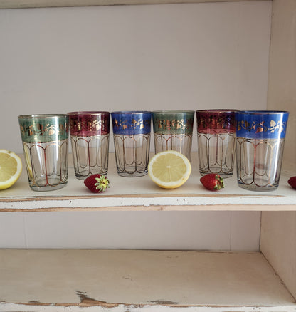 Verre à thé coloré lot de 6   Patine