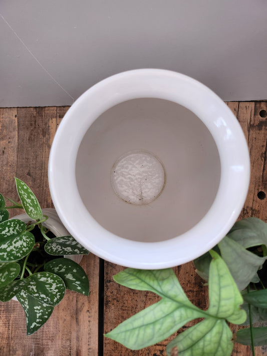 Vase blanc en céramique   Patine