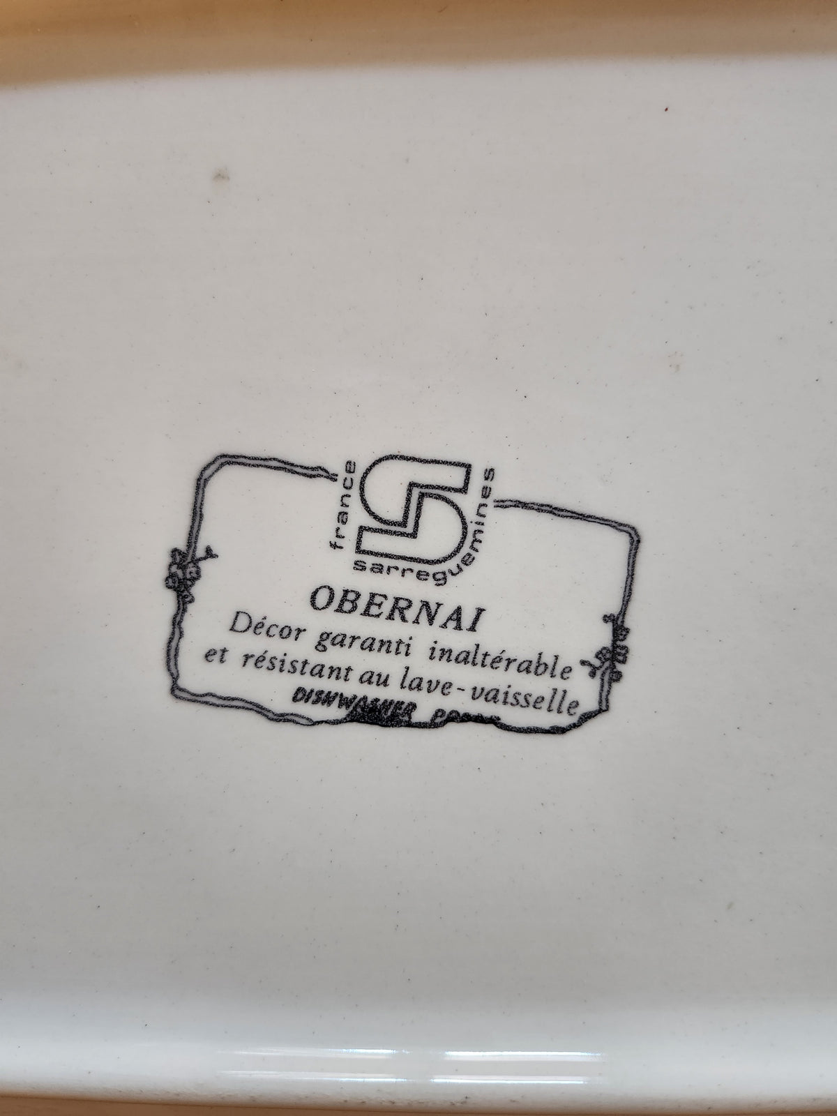 Plat alsacien en céramique Obernai   Patine