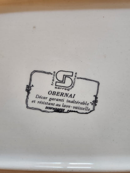 Plat alsacien en céramique Obernai   Patine