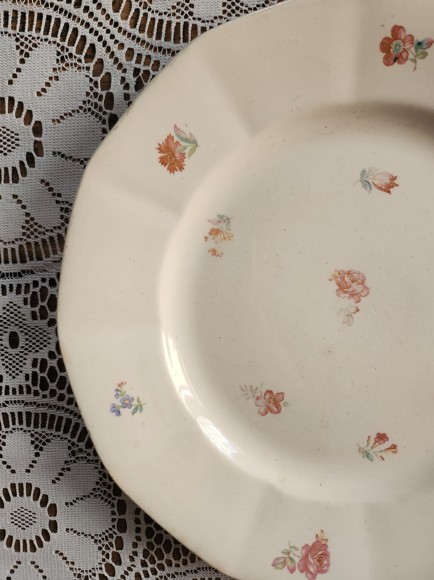 Assiette Sarreguemines fleurie lot de 5