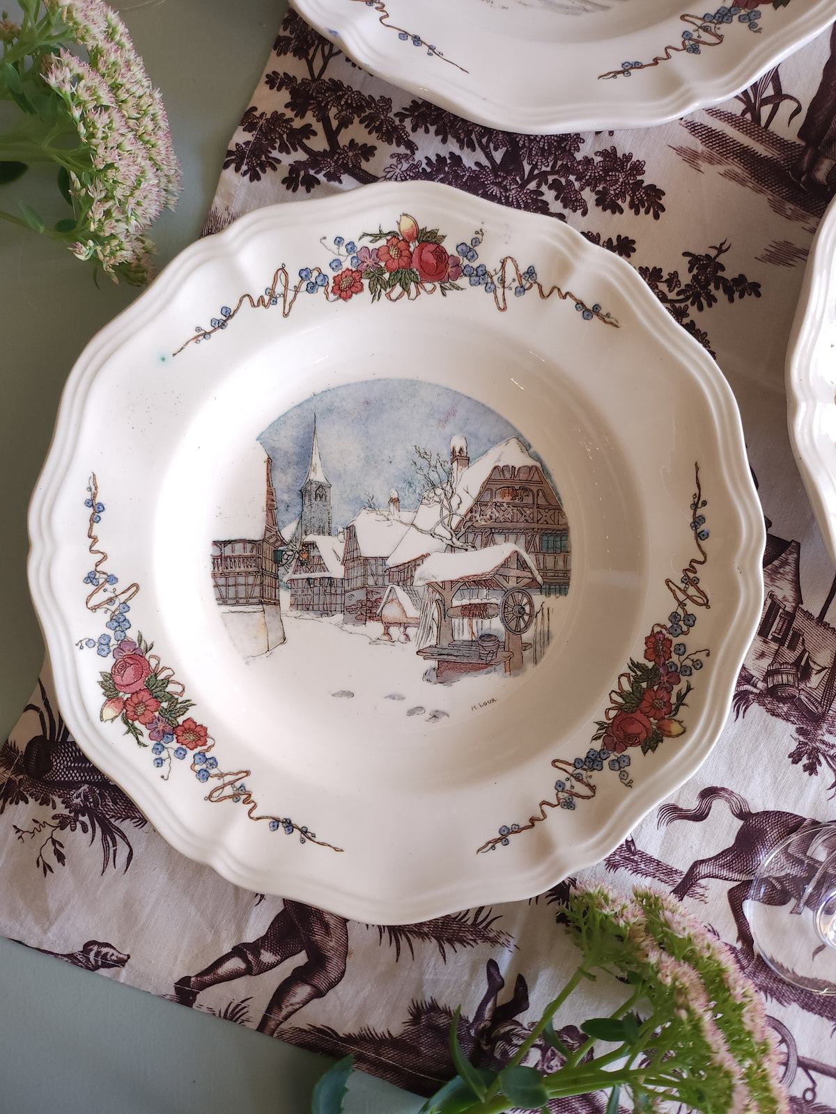 Assiette creuse céramique Obernai lot de 3   Patine