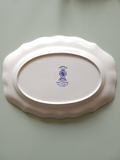 Plat ovale Lunéville style anglais   Patine