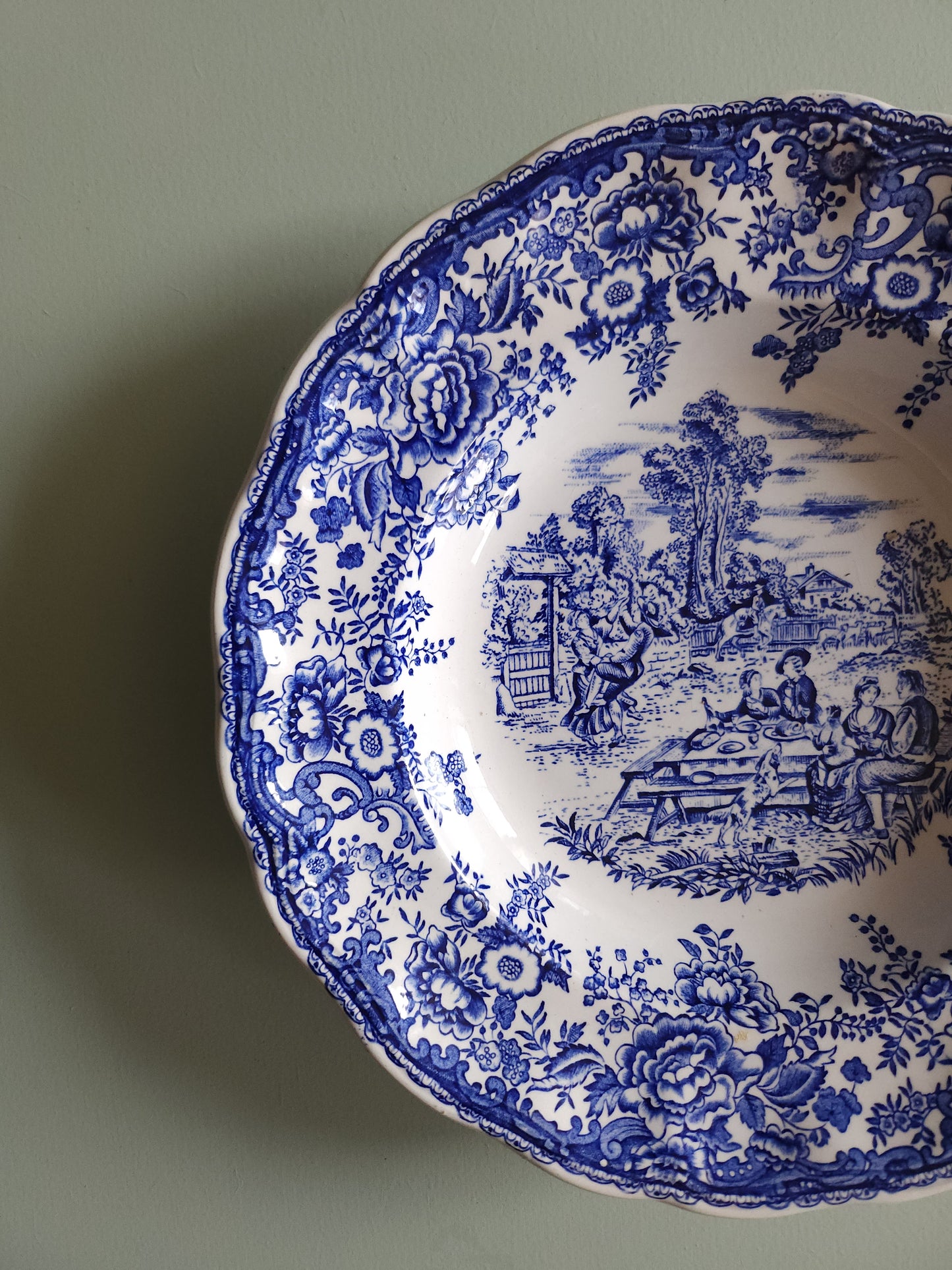 Assiettes creuses en céramique Lunéville style anglais lot de 10   Patine