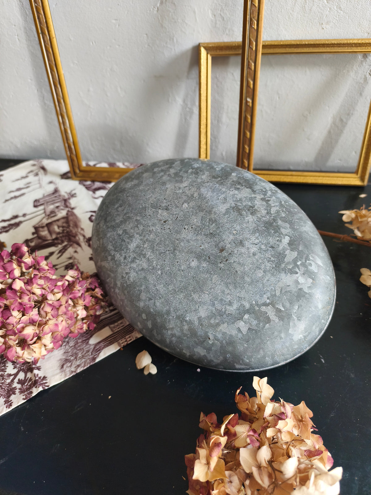 Bouillotte en zinc vintage   Patine