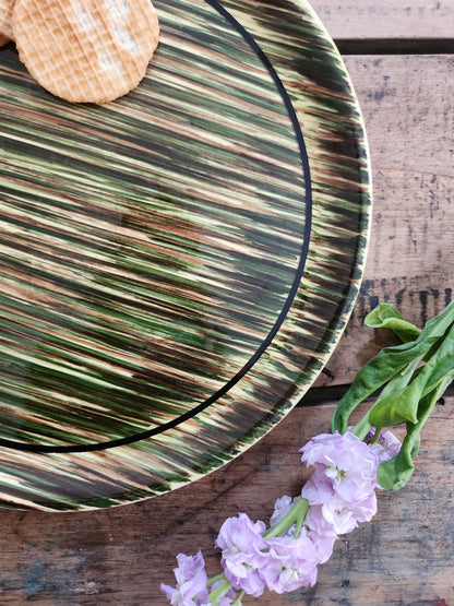Plat à tarte en céramique années 60   Patine