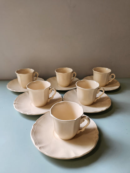 Tasses à café Sarreguemines avec coupelles lot de 6