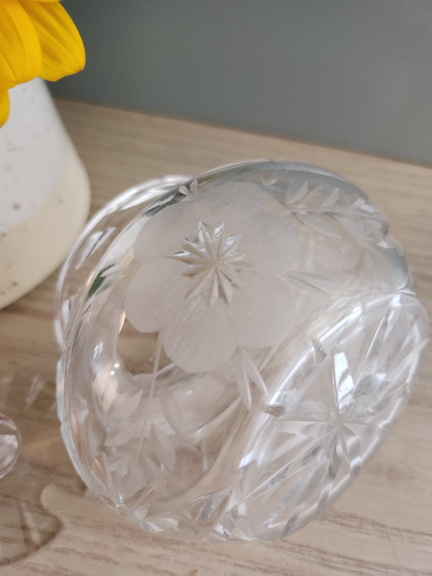 Sucrier en cristal   Patine