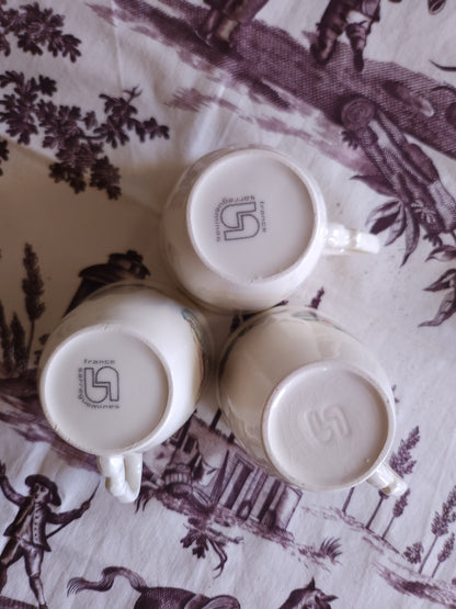 Tasse + assiette céramique Sarreguemines lot de 8   Patine