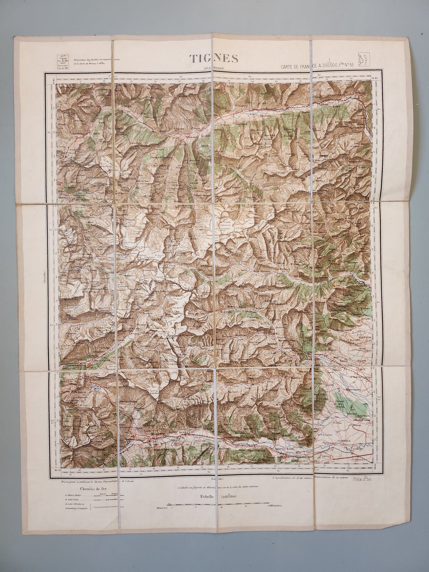 Carte dépliable de Tignes   Patine