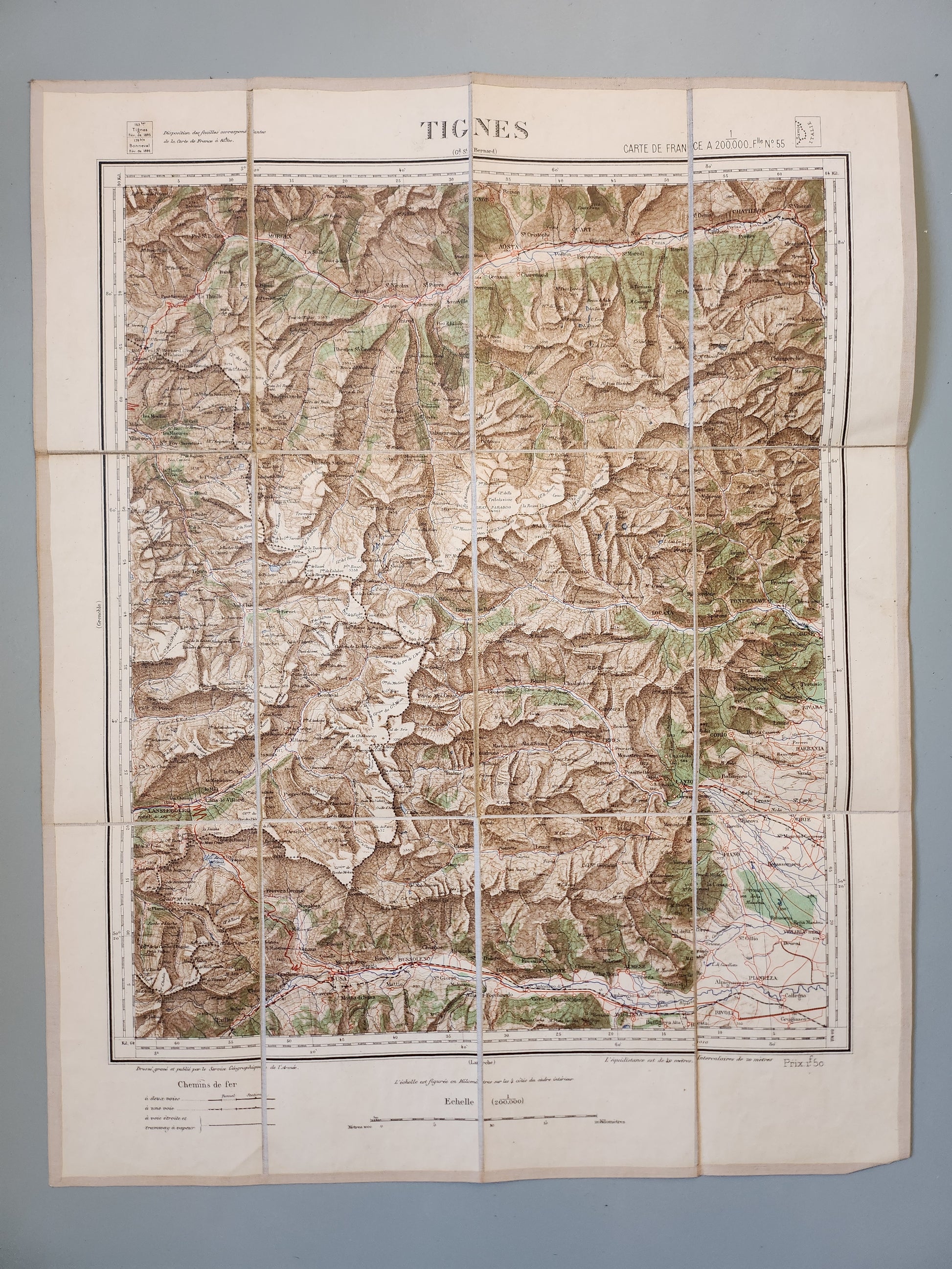 Carte dépliable de Tignes   Patine