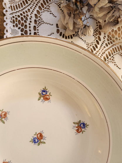 Assiettes semi-creuses Sarreguemines à fleurs lot de 8