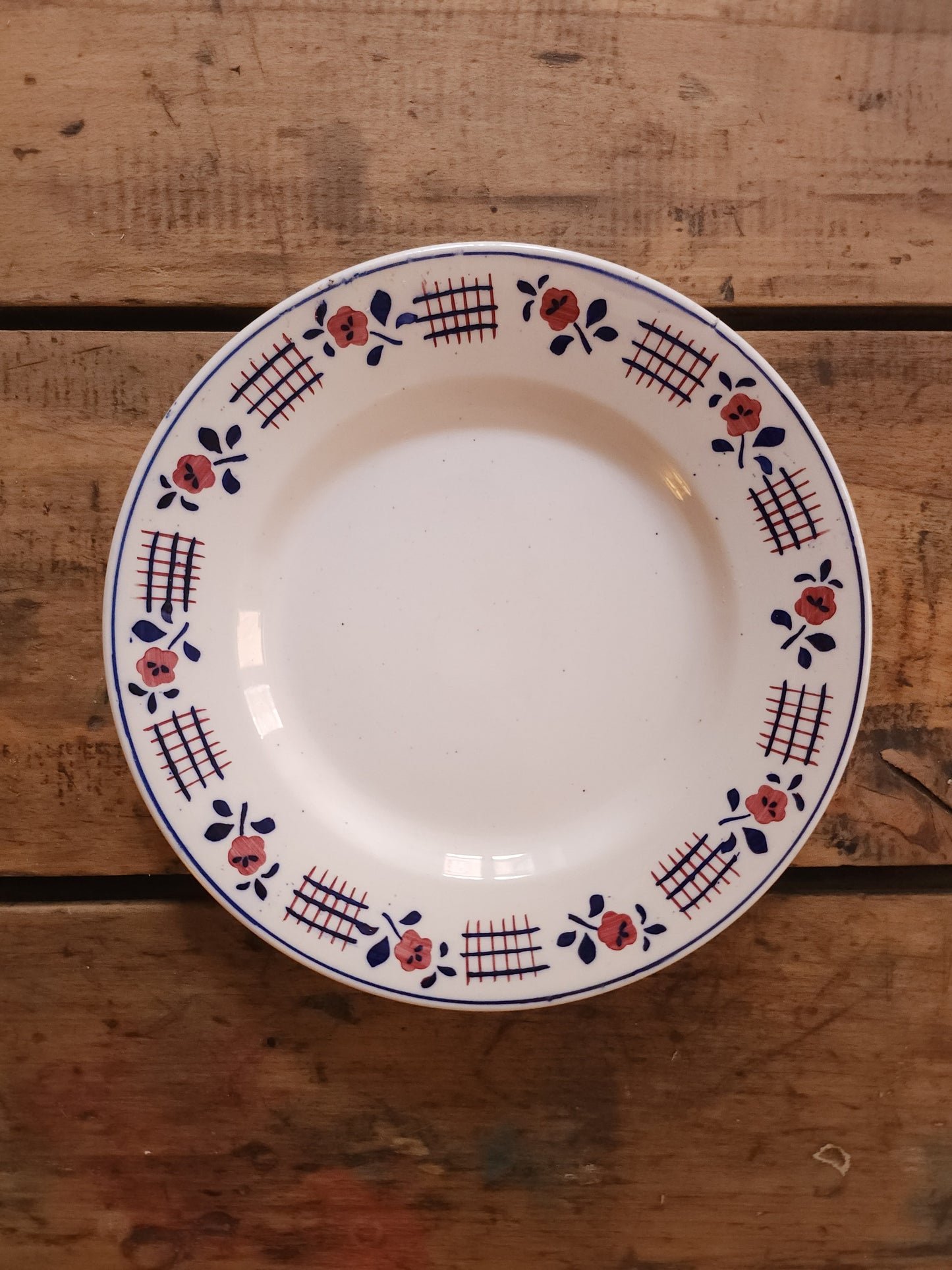Assiettes plates en céramique Niderviller lot de 2   Patine