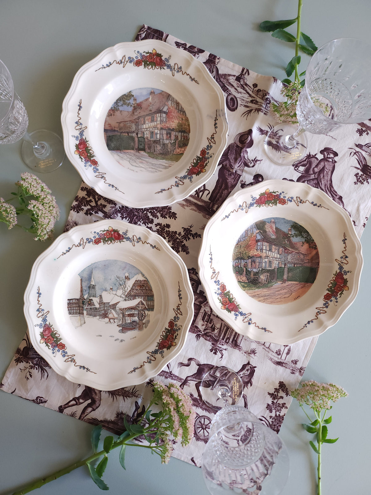 Assiette creuse céramique Obernai lot de 3   Patine