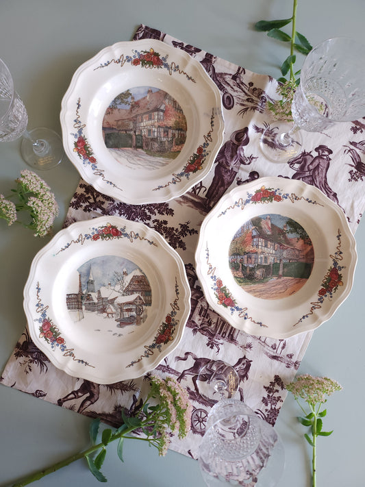 Assiette creuse céramique Obernai lot de 3   Patine