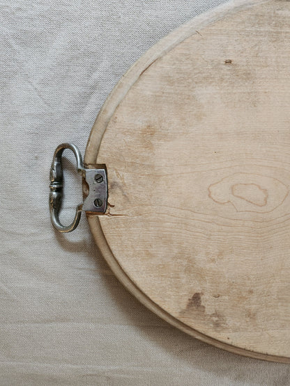 Plateau ovale en bois vintage