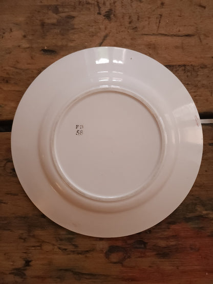 Assiettes plates en céramique peintes à la main lot de 3   Patine