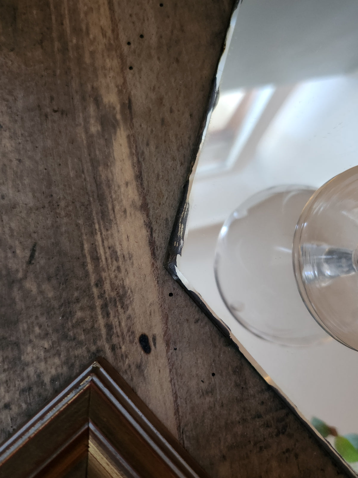 Miroir ancien biseauté   Patine