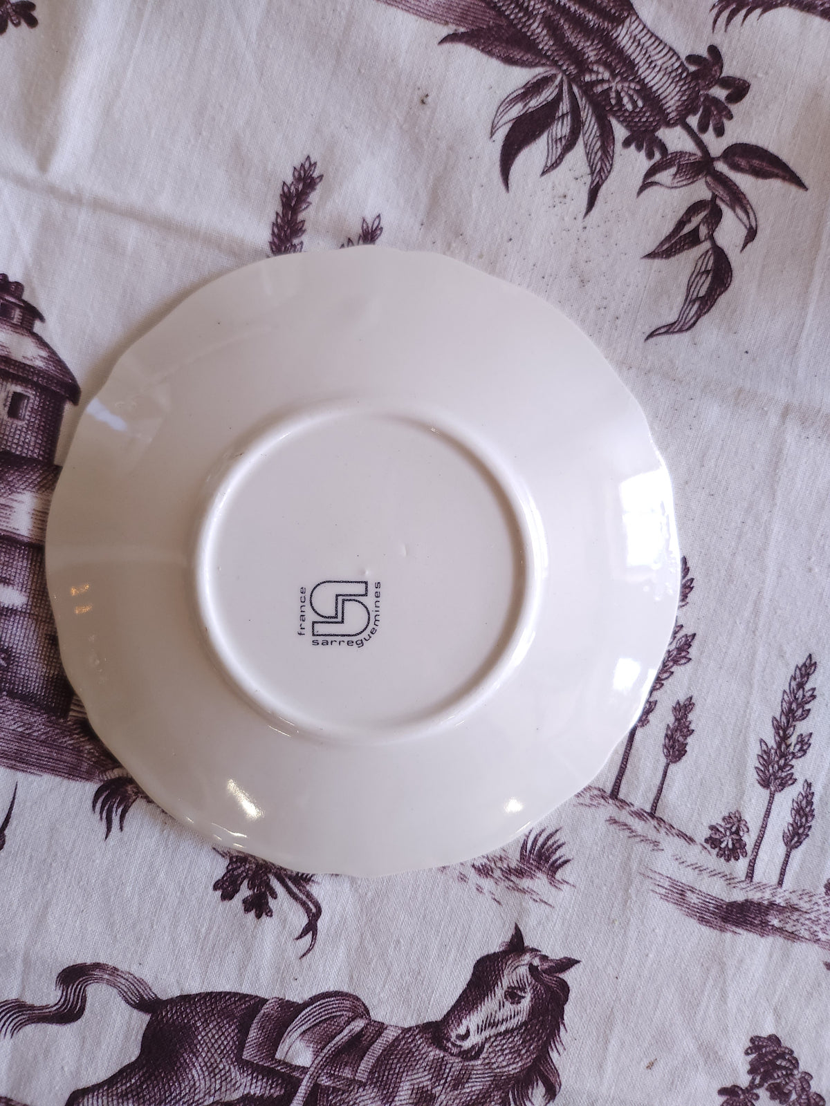 Tasse + assiette céramique Sarreguemines lot de 8   Patine