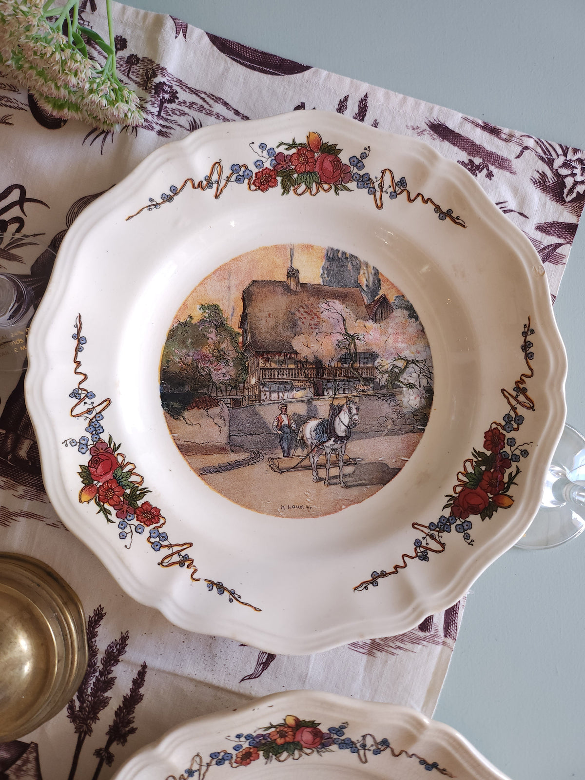 Assiette plate céramique Obernai lot de 4   Patine
