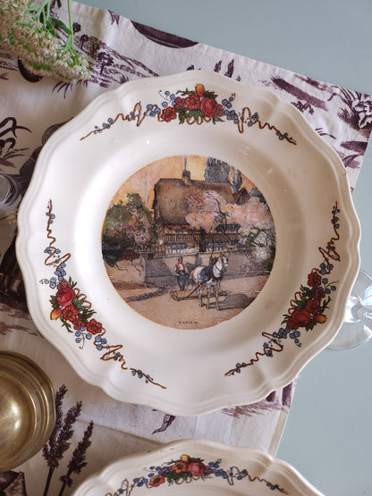 Assiette plate céramique Obernai lot de 4   Patine