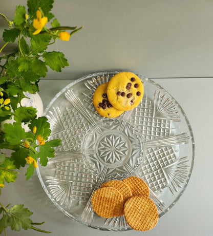 Plat apéritif en verre moulé - Patine