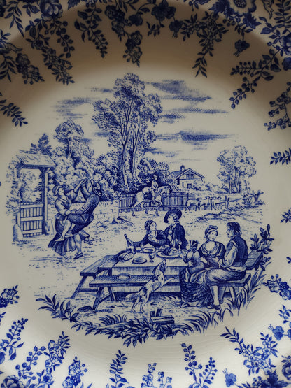 Plat rond Lunéville style anglais   Patine