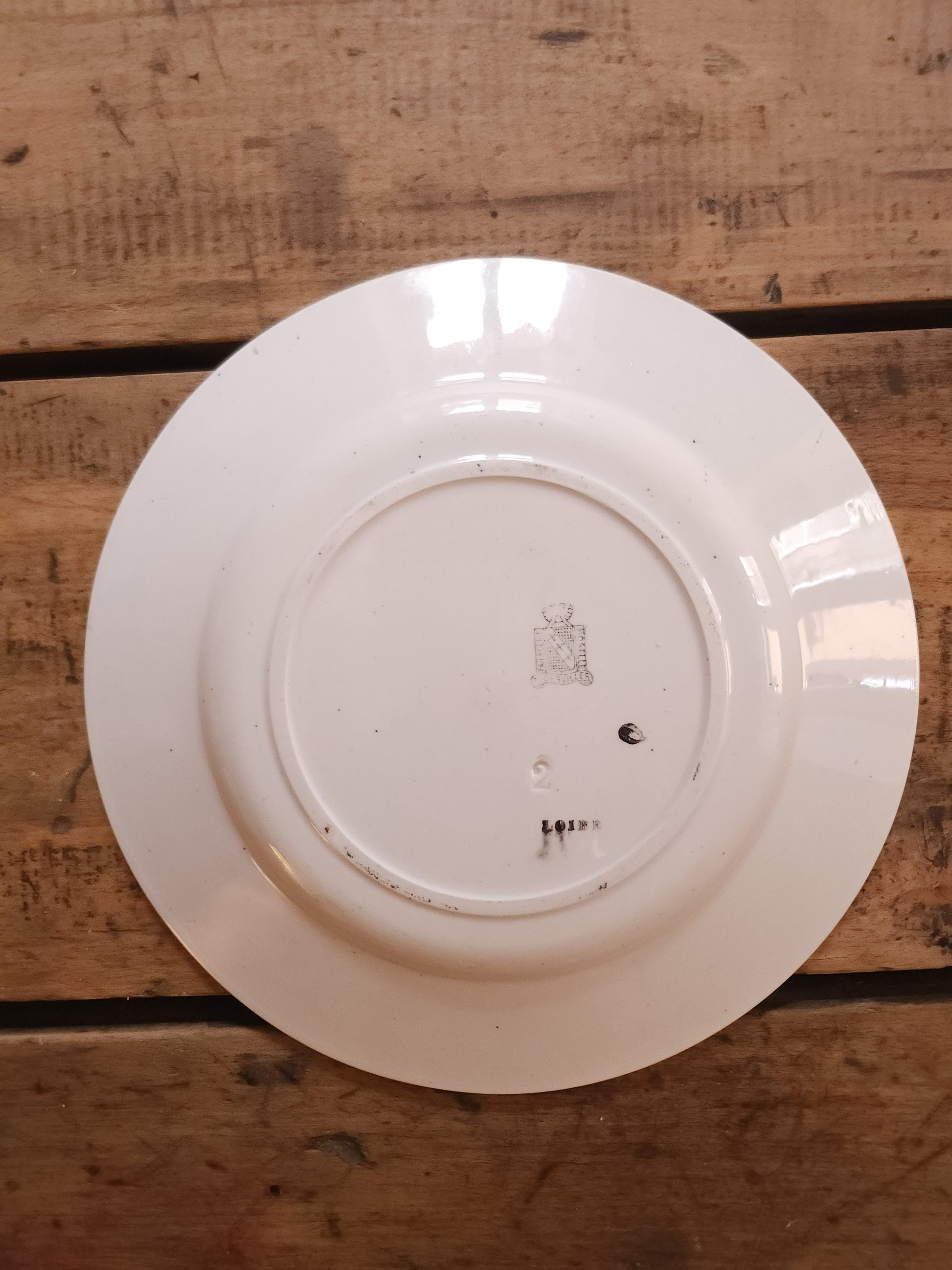 Assiettes plates en céramique Niderviller lot de 2   Patine