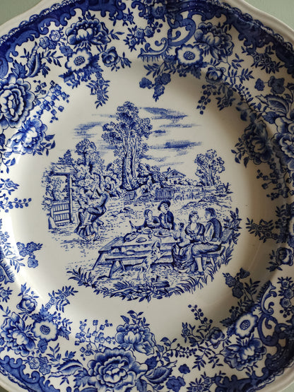 Assiettes plates en céramique Lunéville style anglais lot de 6   Patine