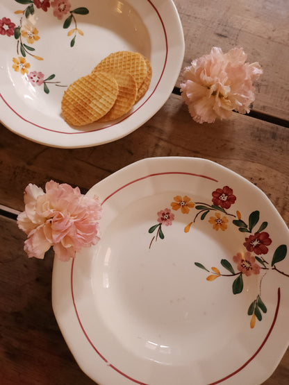 Assiettes creuses en céramique Sarreguemines lot de deux   Patine
