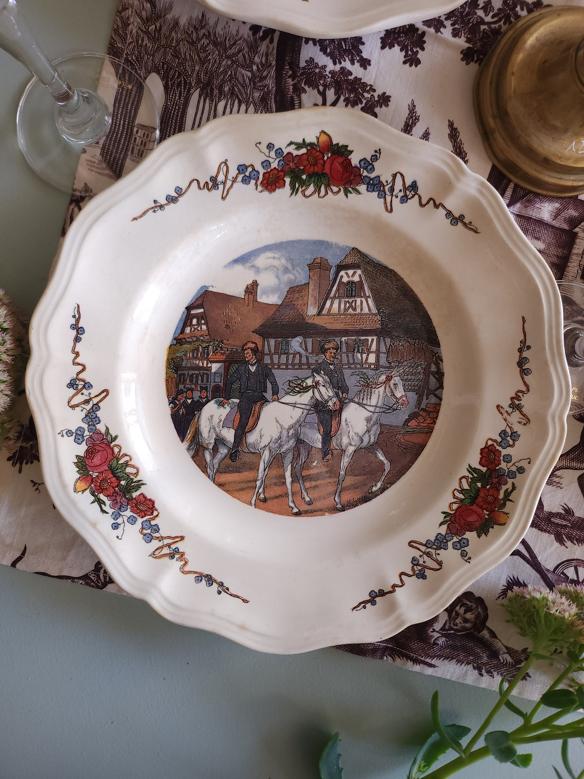 Assiette plate céramique Obernai lot de 4   Patine