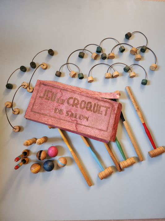 Jeu de croquet de salon   Patine