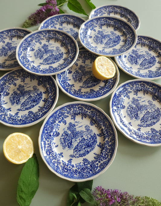 Assiettes à dessert Lunéville style anglais lot de 10   Patine