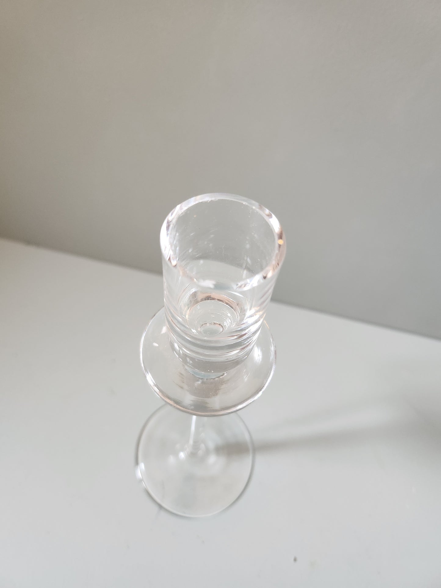 Bougeoir en verre   Patine