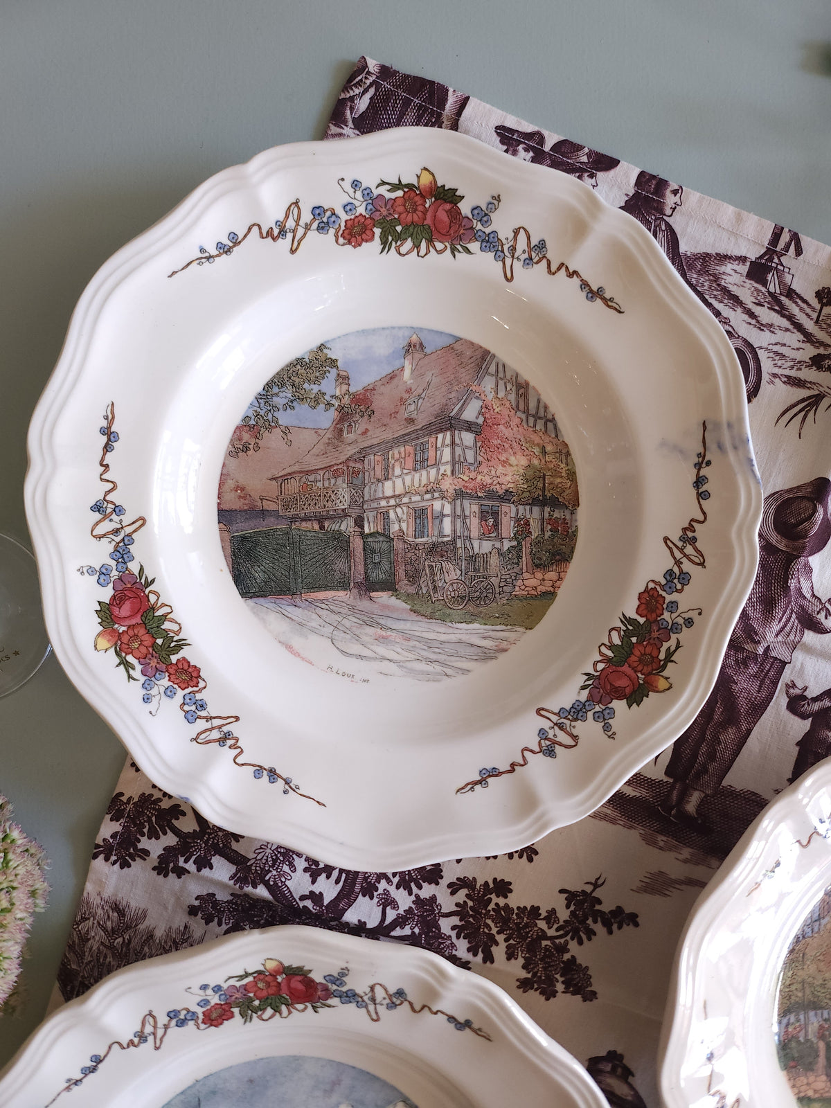 Assiette creuse céramique Obernai lot de 3   Patine