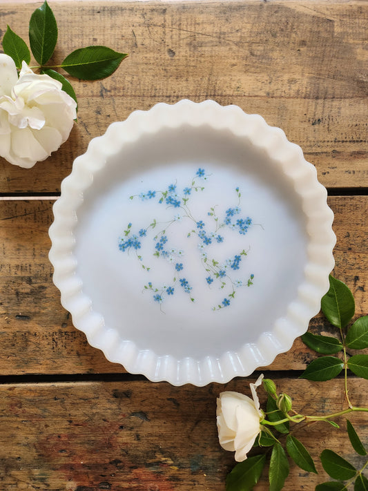 Plat à tarte Arcopal imprimé myosotis