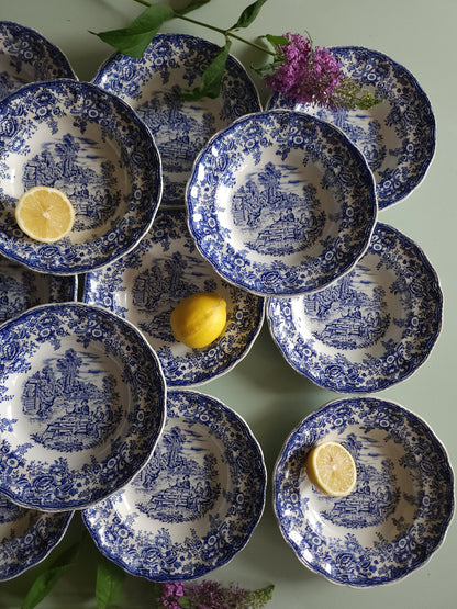 Assiettes creuses en céramique Lunéville style anglais lot de 10   Patine