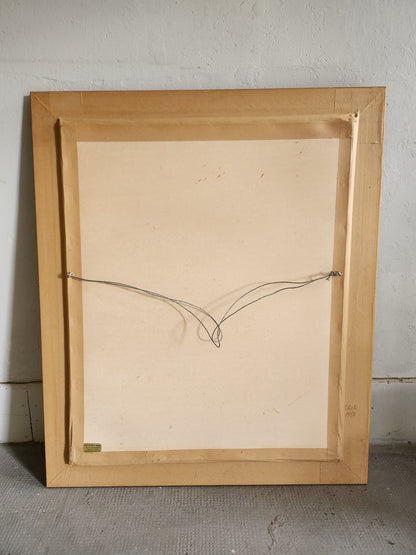 Tableau en bois avec ornement en point de croix   Patine