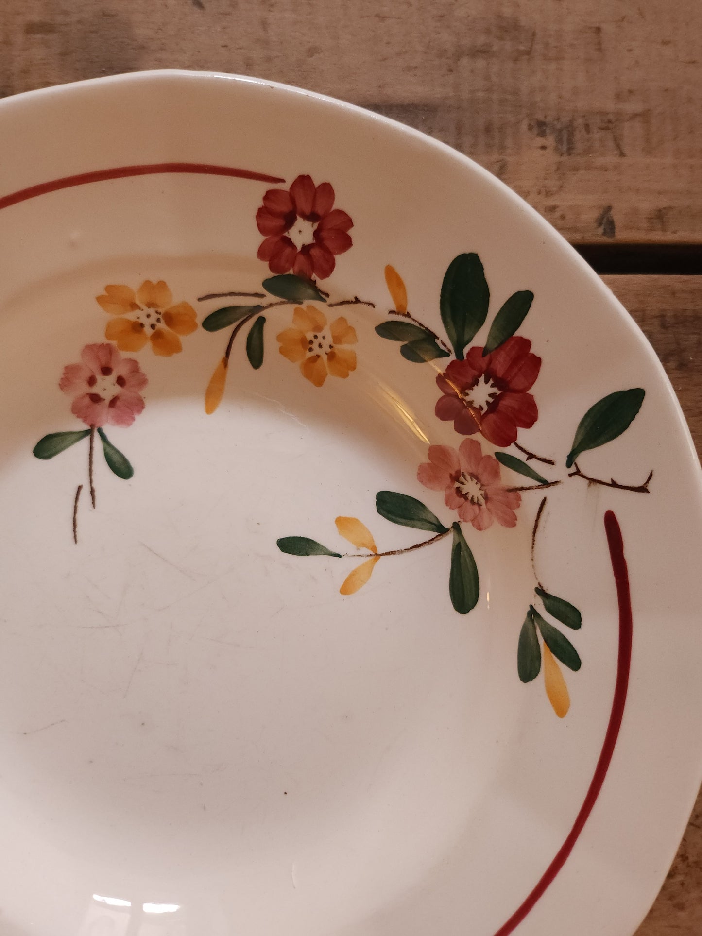 Assiettes creuses en céramique Sarreguemines lot de deux   Patine