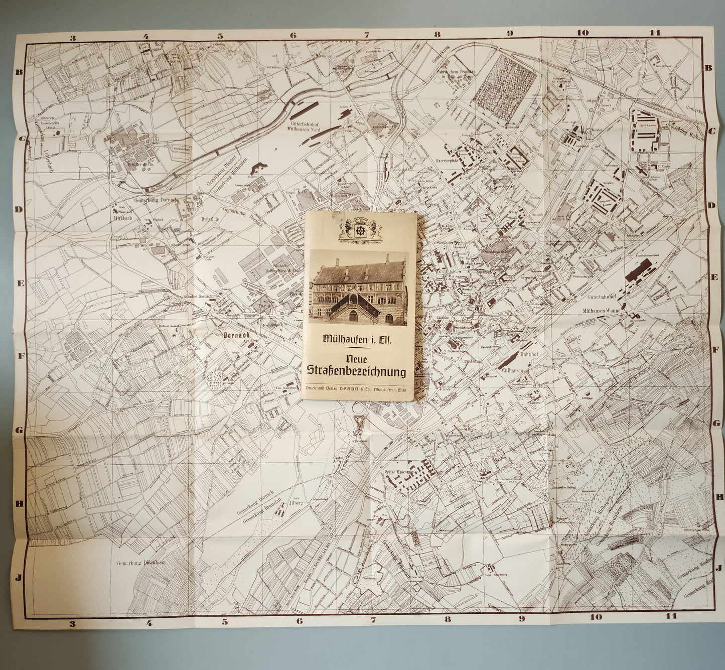 Ancien livret Mulhouse Alsace allemande – Neue Straßenbezeichnung – Guide des rues – vers 1900   Patine