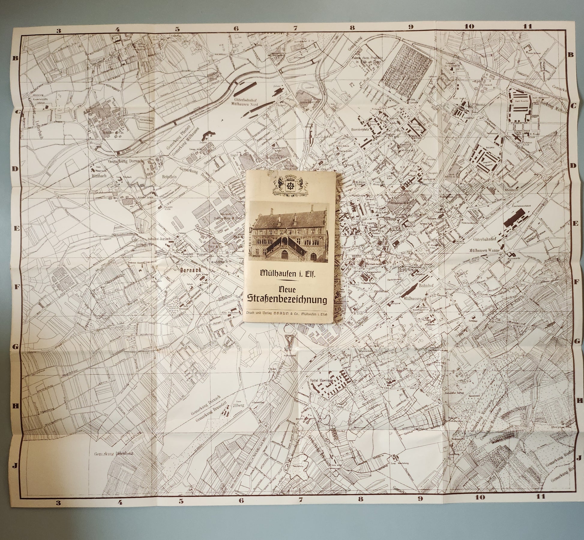 Ancien livret Mulhouse Alsace allemande – Neue Straßenbezeichnung – Guide des rues – vers 1900   Patine