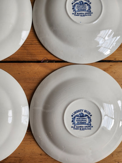 Tasse à café + assiettes en faïence fabriquées en Angleterre lot de 4   Patine