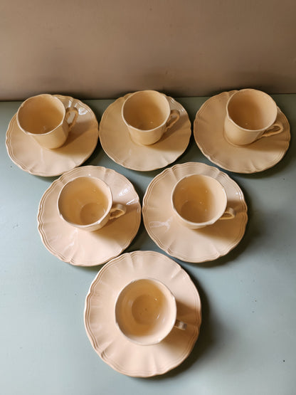 Tasses à café Sarreguemines avec coupelles lot de 6