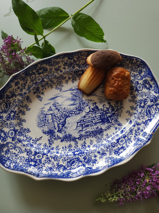 Plat ovale Lunéville style anglais   Patine