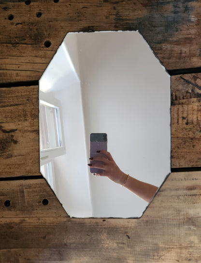 Miroir ancien biseauté   Patine