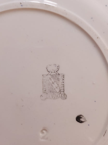 Assiettes plates en céramique Niderviller lot de 2   Patine
