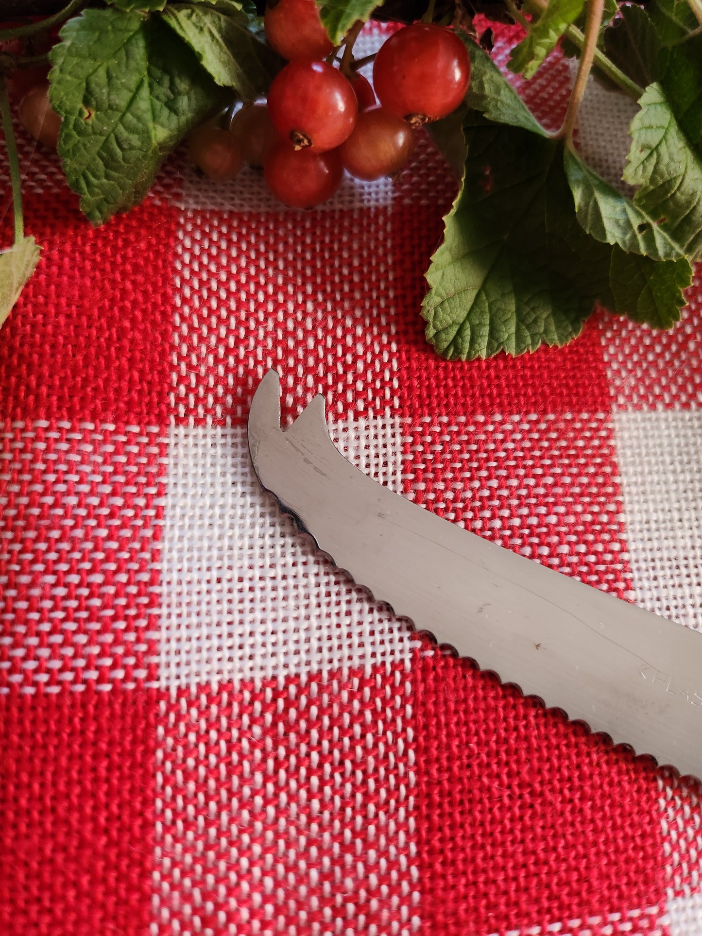 Couteau à fromage manche en bois   Patine