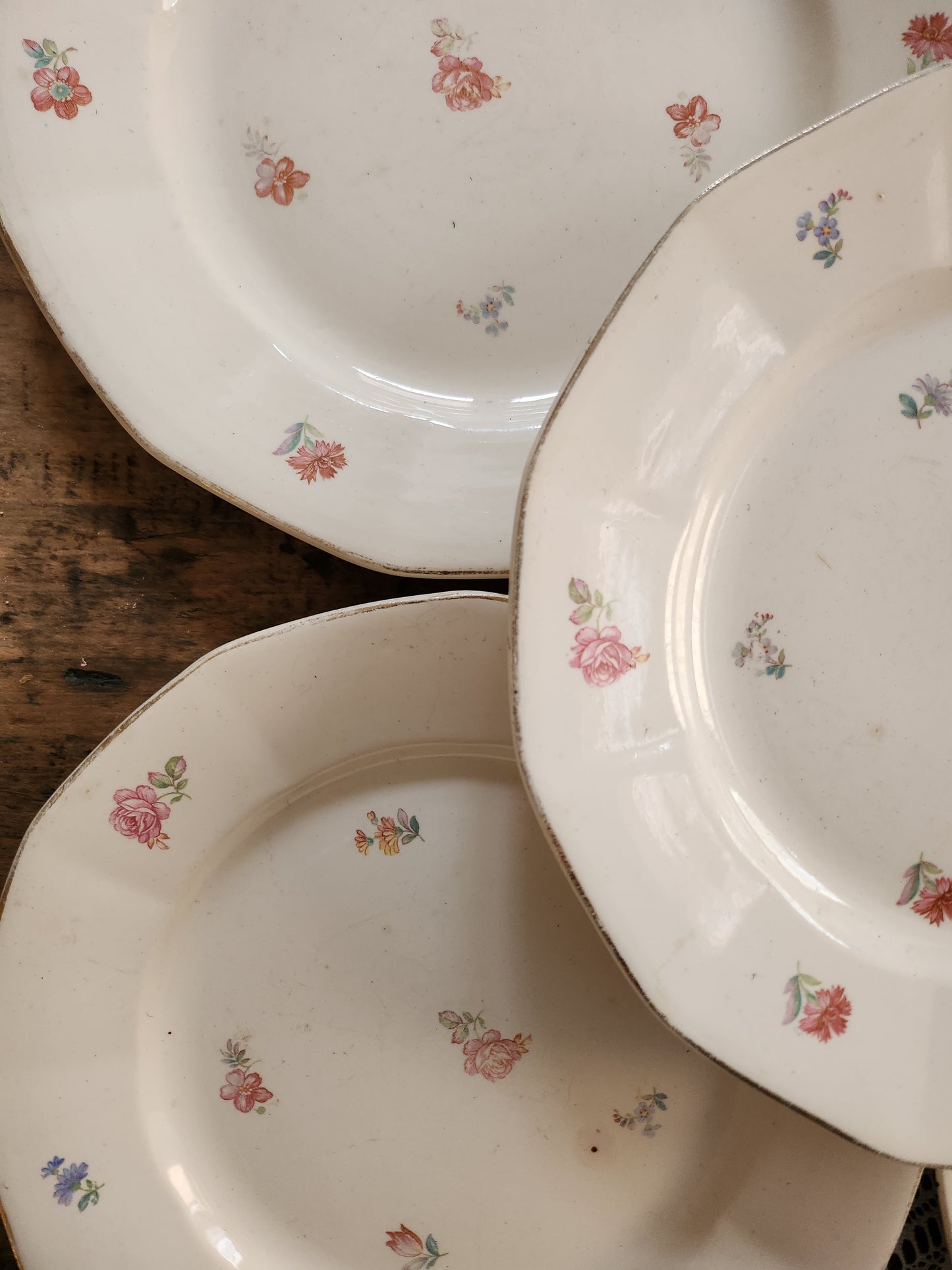 Assiette Sarreguemines fleurie lot de 5